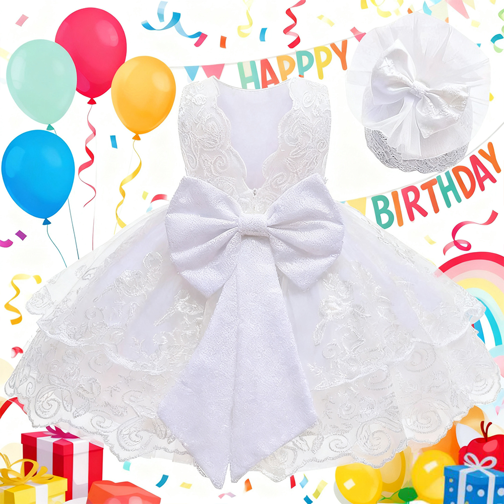 Baby Clothing Next - Newborn White Baptismal Costumes Backless Bowknot