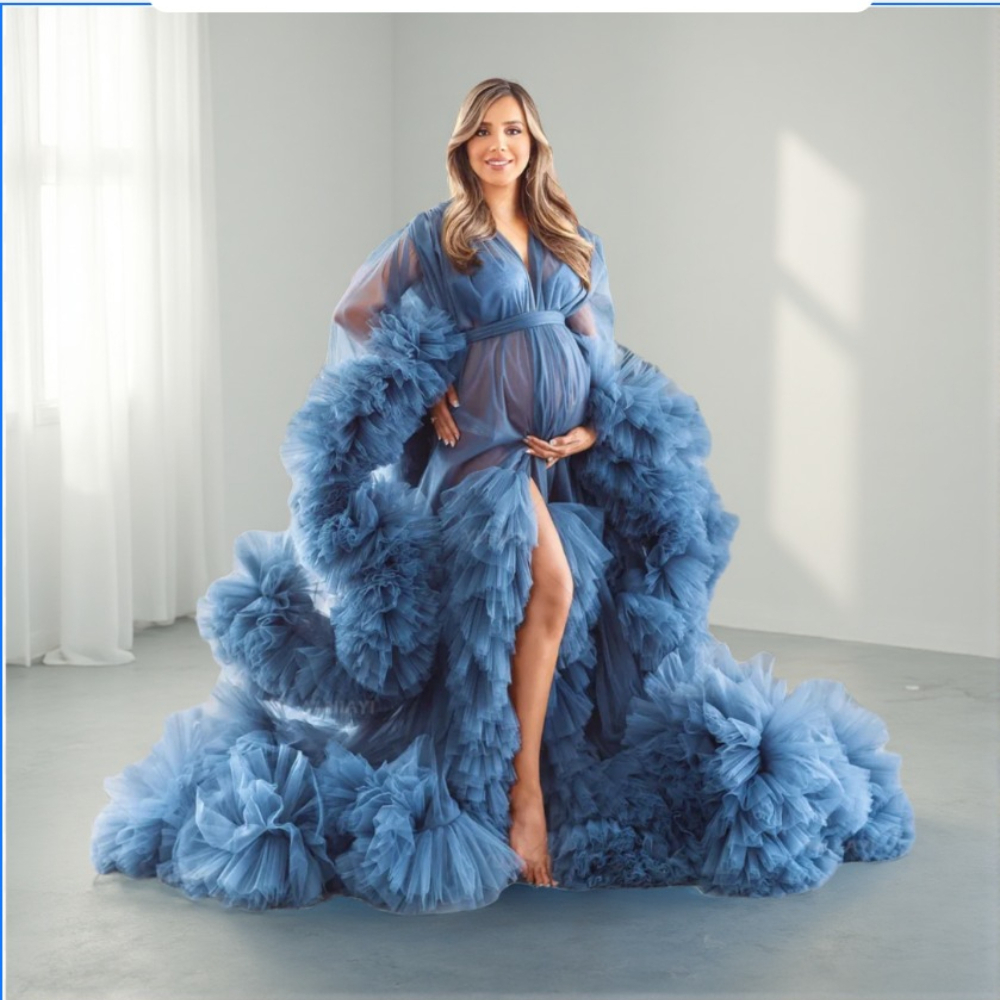 Baby Gown Nightwear - Fluffy Women's Prom Dresses Customized Robe