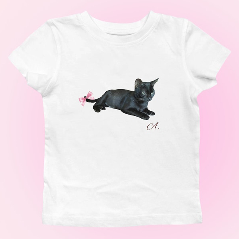 Cat With Bow Preppy Baby Tee C - Baby Y2K Clothing recensione e prezzo