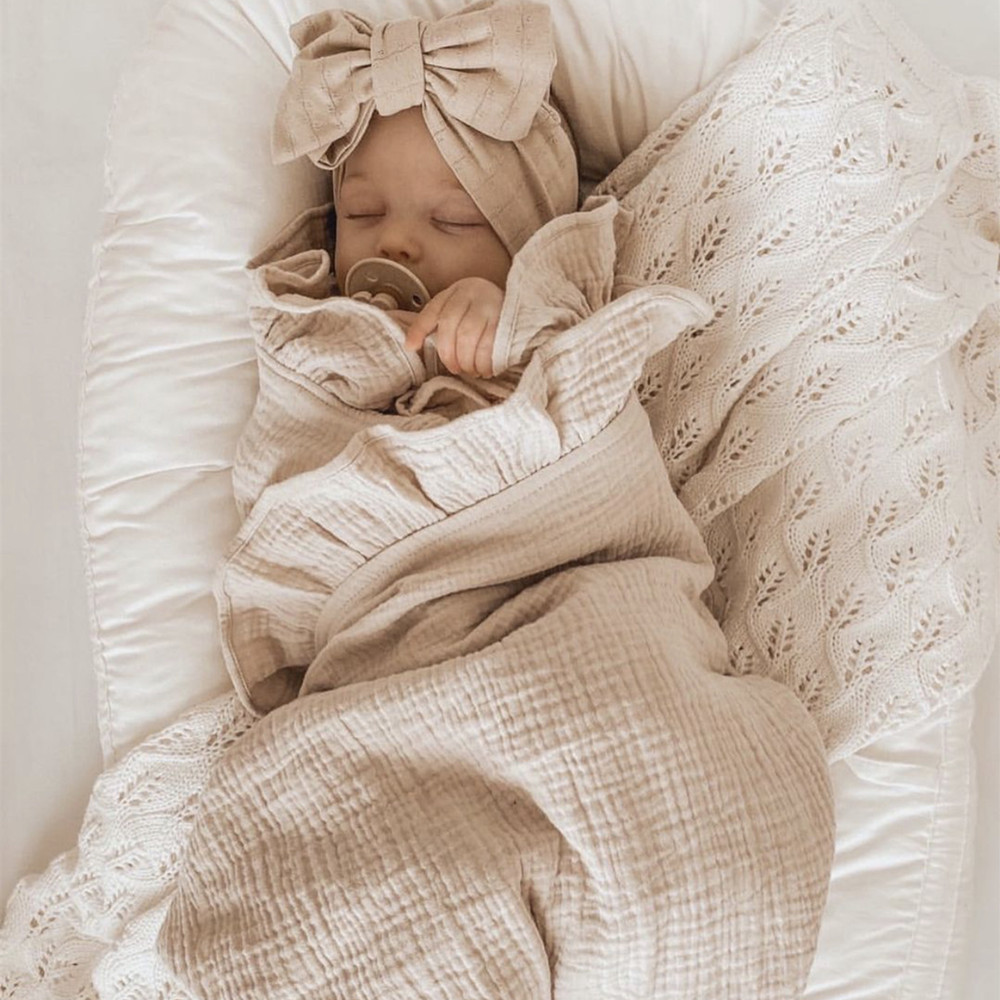 INS Ruffled Muslin Baby Swaddl - Baby Clothing Organic Cotton recensione e prezzo