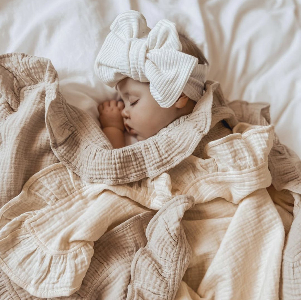 INS Ruffled Muslin Baby Swaddl - Baby Clothing Organic Cotton recensione e prezzo