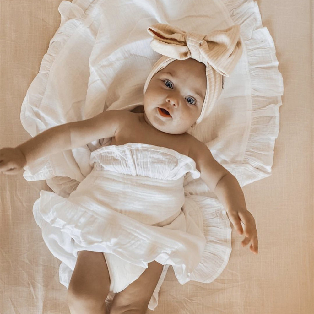 INS Ruffled Muslin Baby Swaddl - Baby Clothing Organic Cotton recensione e prezzo