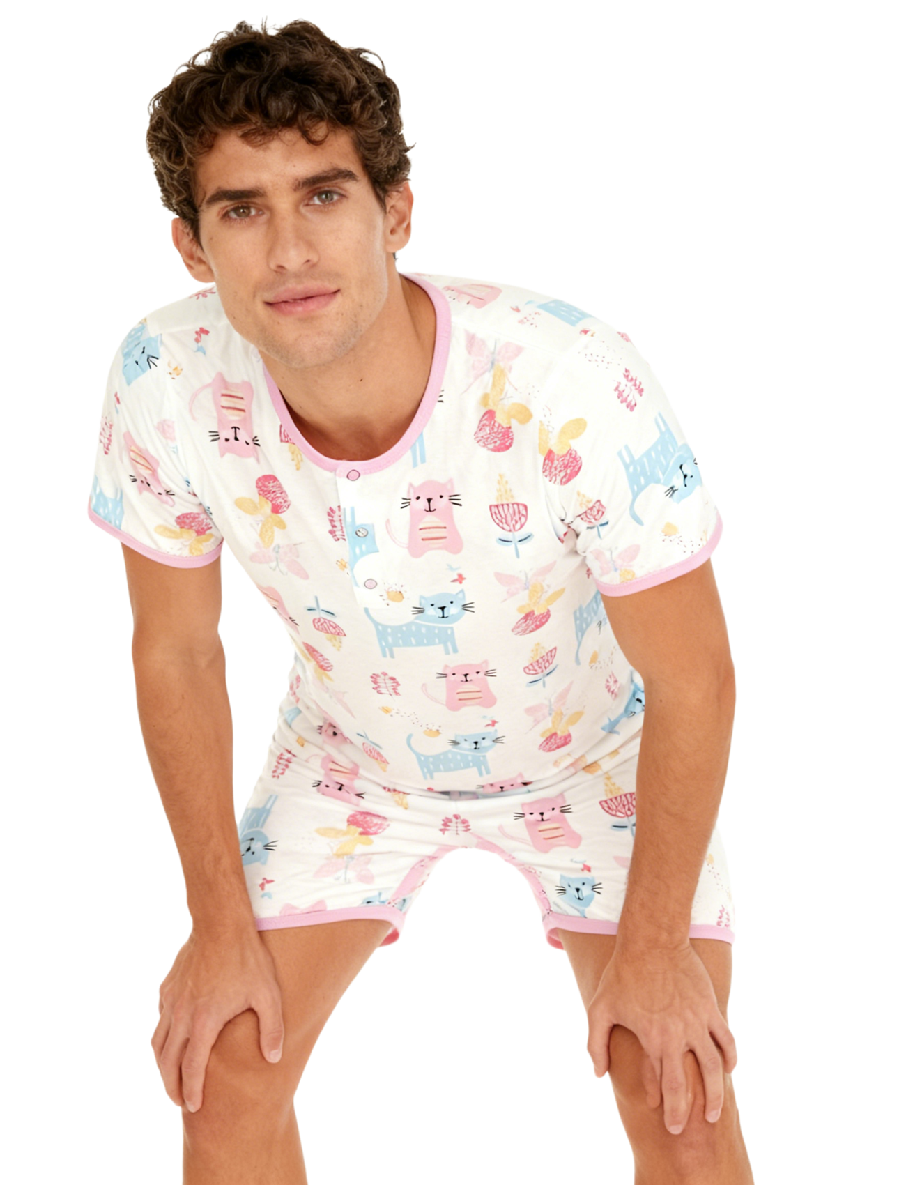Pink Cat Bodysuit with Short L - Romper Onesie Baby recensione e prezzo