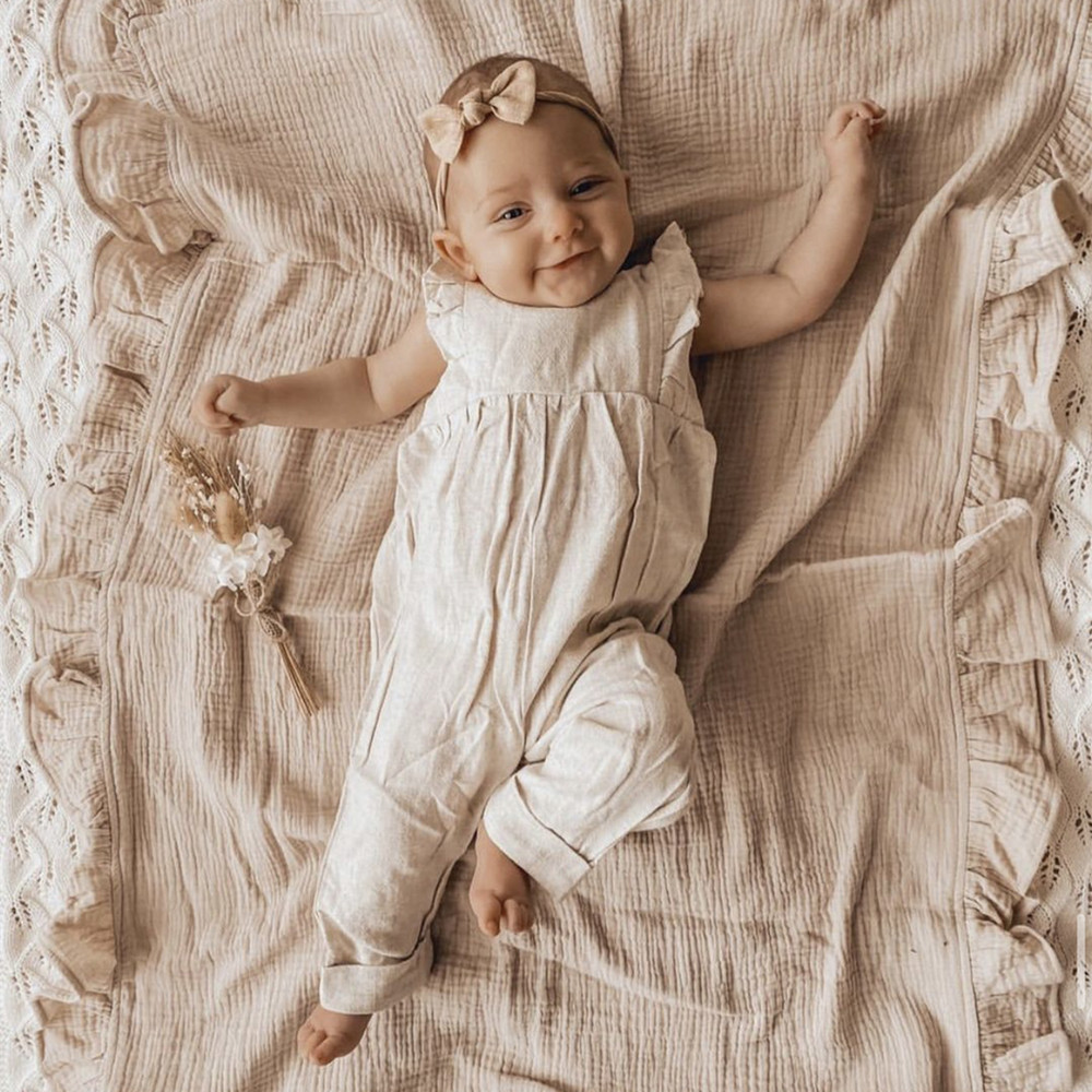 INS Ruffled Muslin Baby Swaddl - Baby Clothing Organic Cotton recensione e prezzo